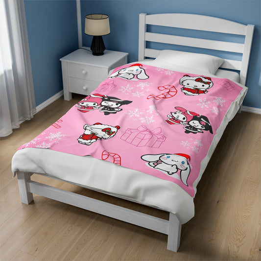 Hello Kitty & Friends Christmas Plush Blanket